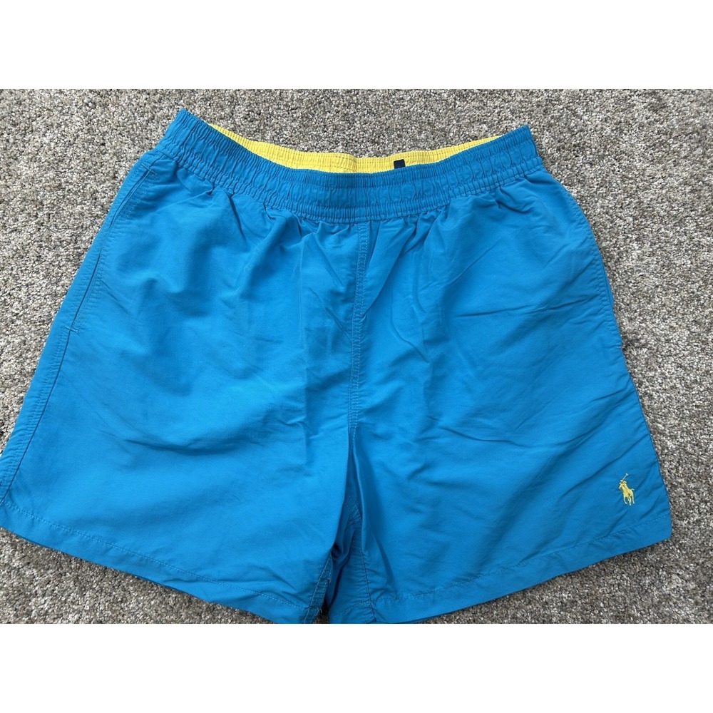Polo Ralph Lauren Men's Bathing Suit Size L Blue Yellow Missing Liner‎